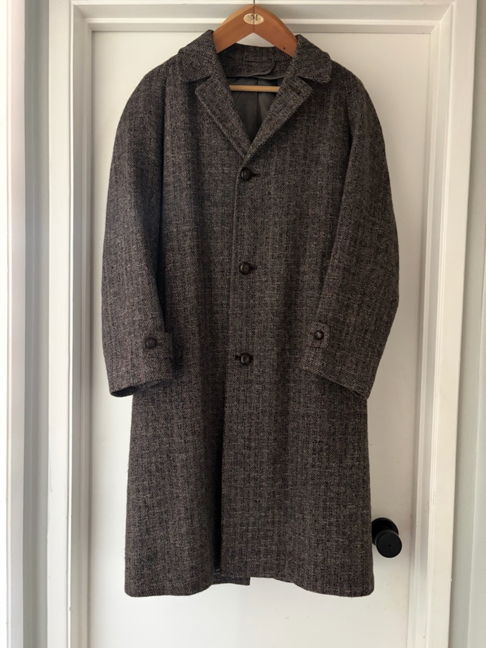 Harris Tweed Men’s Overcoat Handwoven Wool Vintage Eklund Minneapolis Clothier